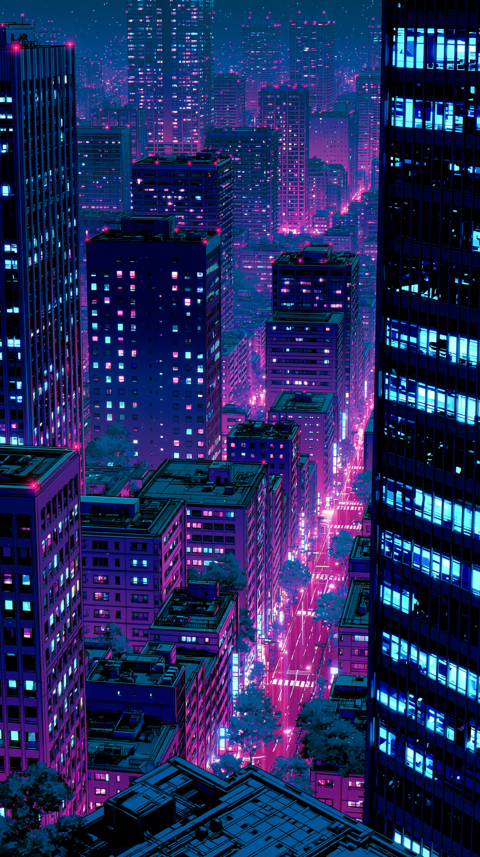 Anime City Pop iPhone wallpapers