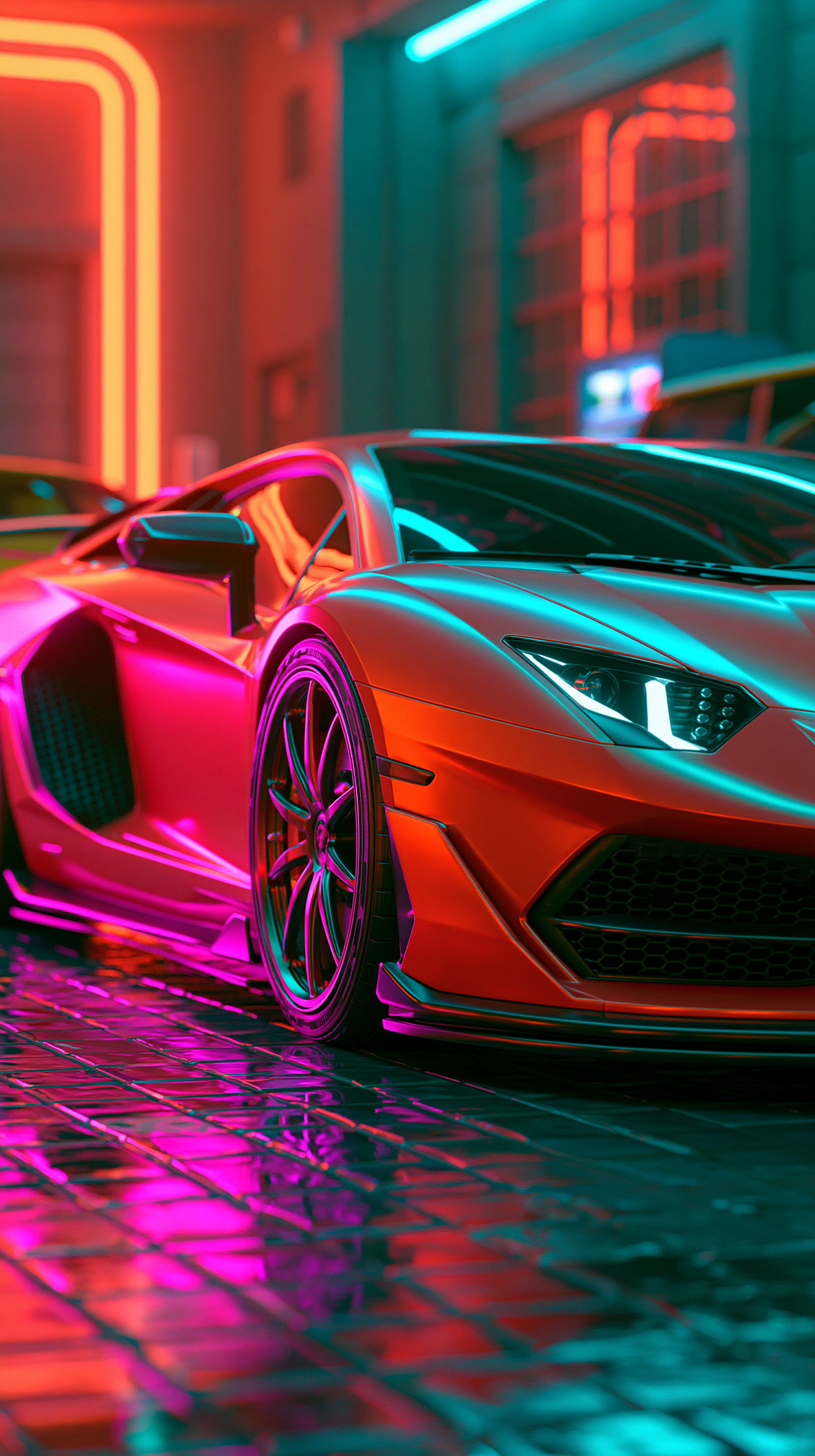 Cyberpunk Sports Cars iPhone wallpapers